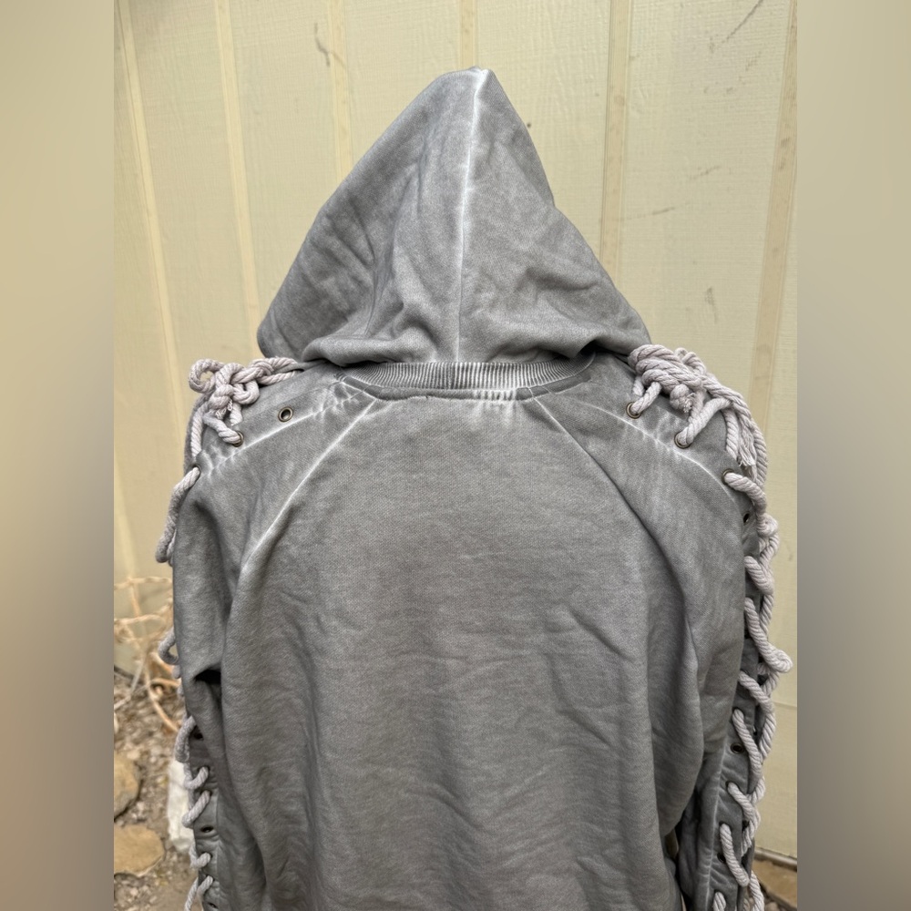 Darker Wavs Dolls Kill Modulation Hooded Sweatshirt Logo Rope Grunge Burning Man - Picture 5 of 6